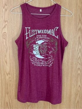 Fleetwood Mac Sisters of the Moon Maroon Graphic Racerback Tank Top